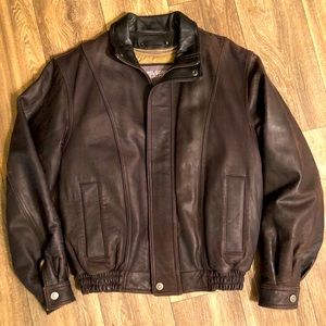 Men’s Brown Leather Bomber Jacket